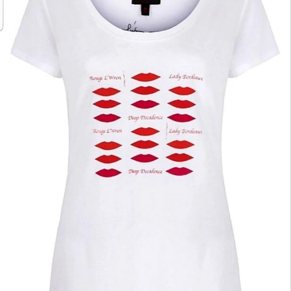 NWT Banana Republic L'Wren Scott Collection Logo Lips Graphic Tshirt Top S